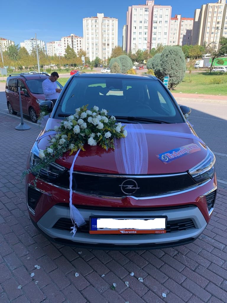 Gelin Arabası Süsleme Beyaz Güller